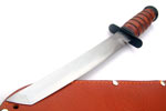 手工武士头护手皮环短釖真皮柄私人定制手工短刀卡巴手工武士刀手磨皮l