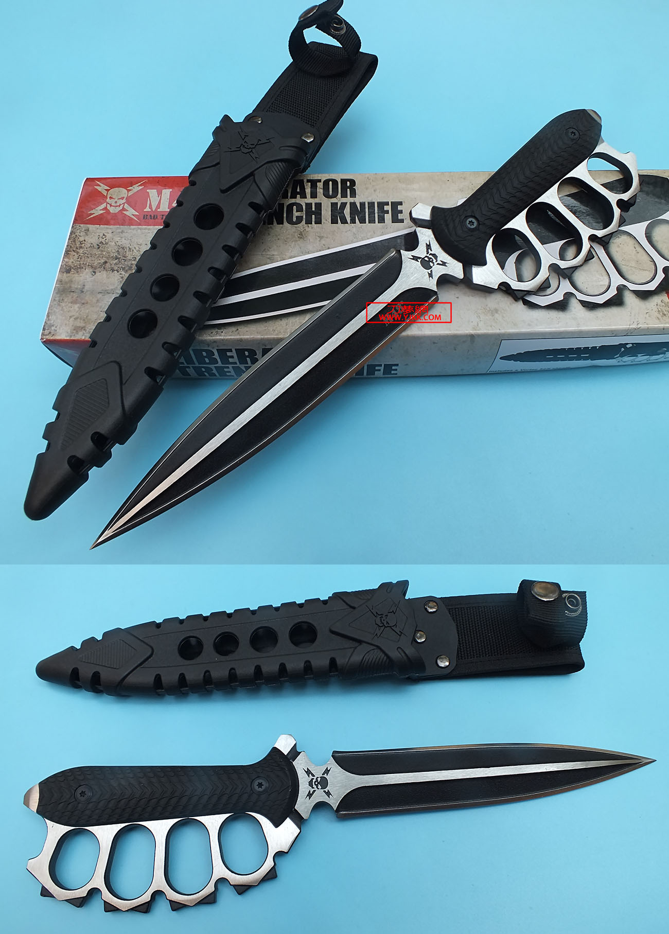 9mm厚行尸走肉联合刁具高端战锔名刃堂双刃格斗手环拳剑刺高硬鸟巢鞘M 货号:X4502 9mm厚行尸走肉联合刁具高端战锔名刃堂双刃格斗手环拳剑刺高硬鸟巢鞘M